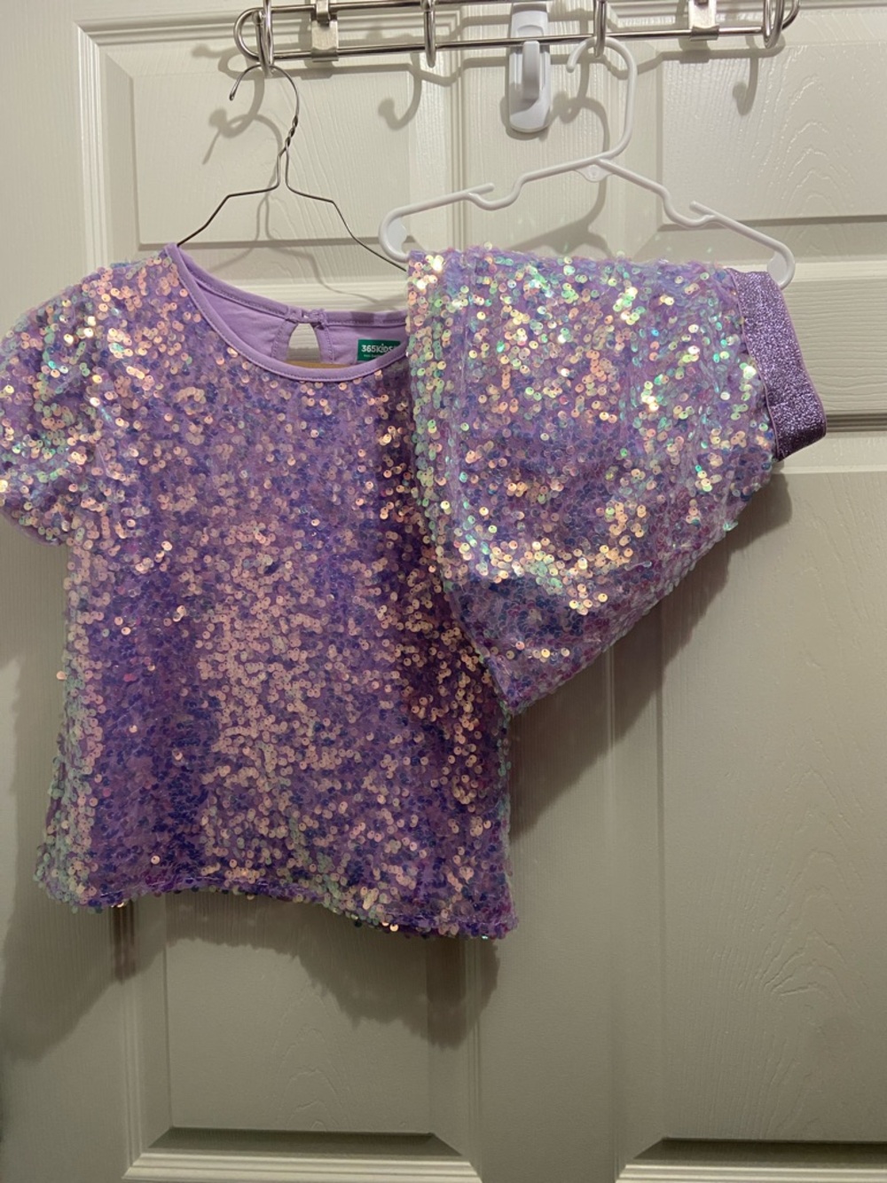 Girls Lavender Sequin Top and Skirt Set